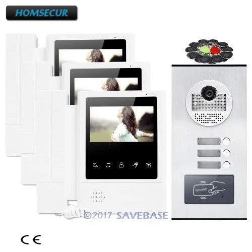 Видеодомофон HOMSECUR 4 3 дюйма с бесшумным монитором для дома/квартиры|video doorbell|video