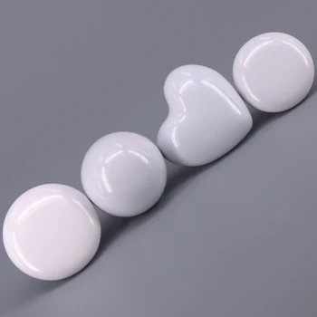 1PC Ceramic Door Knob RoundHeart Shape Locker Pull Handles Drawer Cupboard Cabinet Knobs Wardrobe Home Kitchen Hardware White