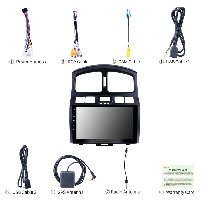 Excellent Seicane Car Multimedia player Android 8.1 GPS 2Din Stereo For 2005 2006-2015 Hyundai Classic Santa Fe HD Touch screen Head Unit 3