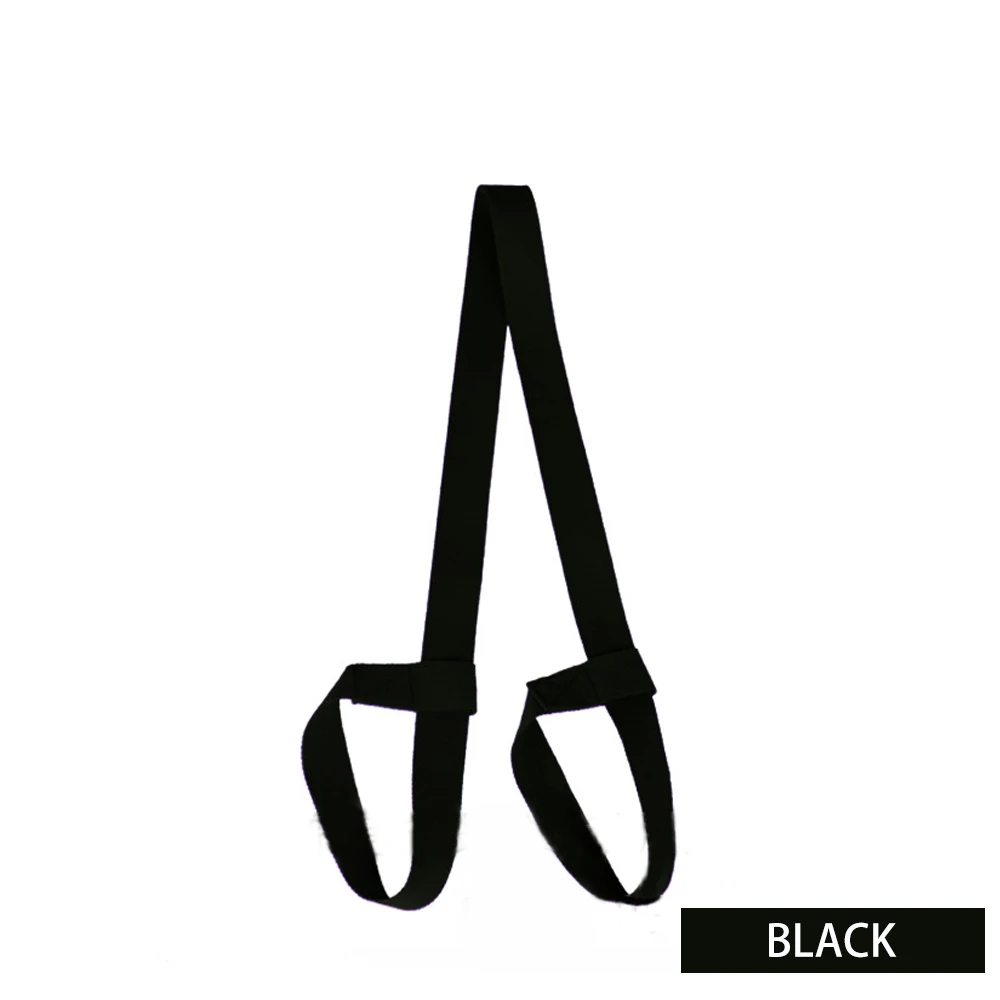black FDBRO пояс для упражнений, эластичный пояс для фитнеса, йоги, коврик для йоги, ремень, ремень, регулируемый спортивный слинг, переноска на плечо - Цвет: black