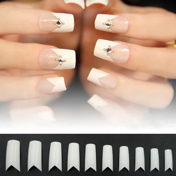 

Nail Tips 500 pcs Half Fake Nail White French Acrylic Nail Art False Nails High Quality White Flame-shaped Professional Tips