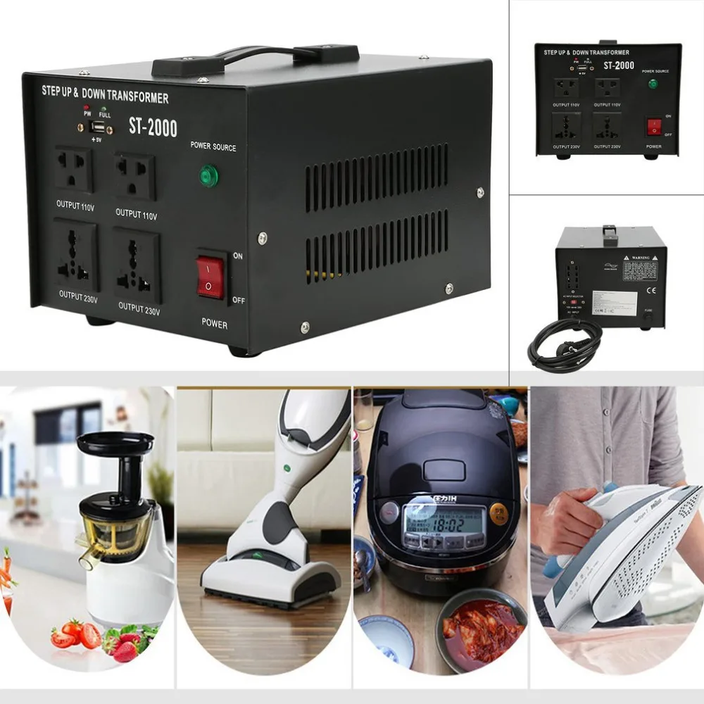 

ST-2000W 2000W Power Voltage Converter Step Up Down Transformer Output Voltage 110V 230V For Refrigerator Microwave EU Plug