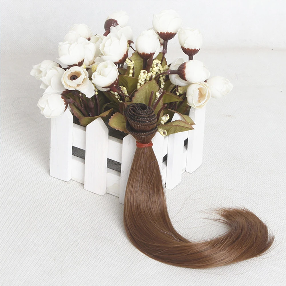 Fashion 15100cm DIY Mini Tresses Doll Wig High-Temperature Material Straight Hair Wig For BJD High-Temperature Doll Accessories (3)