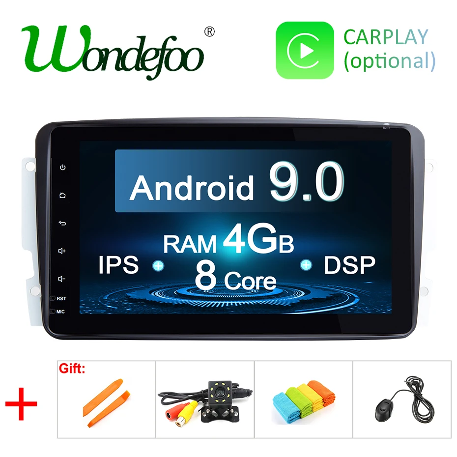 

DSP Android 9.0 4G 64G 2 DIN DVD For Benz W209 W203 W168 W463 W163 M ML Viano W639 Vito Vaneo E-W210 GPS Radio Player IPS Screen