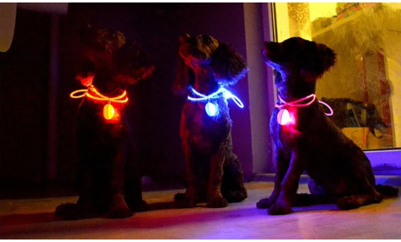 Светодиодный фонарик ошейник для собак и кошек светящийся кулон безопасность домашних животных ночью светящееся яркое украшение ошейники для собак