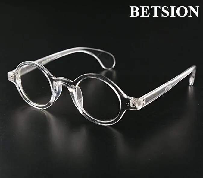 Skup BETSION Vintage okrągłe 42.70mm przezroczyste oprawki do okularów okulary pełne obręczy okulary w stylu retro okulary Rx w stanie