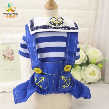 

Pet Dog Clothes Coat Puppy Clothing Navy Jumpsuit Sportswear Outfit Spring and Summer Costumes Cute Clothing for Small Dog Cat