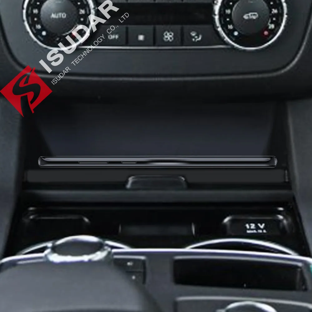 ISUDAR 10 W Qi автомобильное беспроводное зарядное устройство Автоматическая быстрая Беспроводная зарядка для BENZ GLE/GLS/GL/ML- для Iphone 8X для samsung/huawei