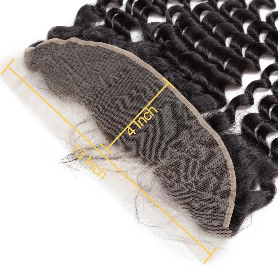 VSHOW Pre Plucked 13x4 Loose Deep Wave Lace Frontal Free Part Brazilian Frontal With Baby Hair 130% Density Remy Human Hair