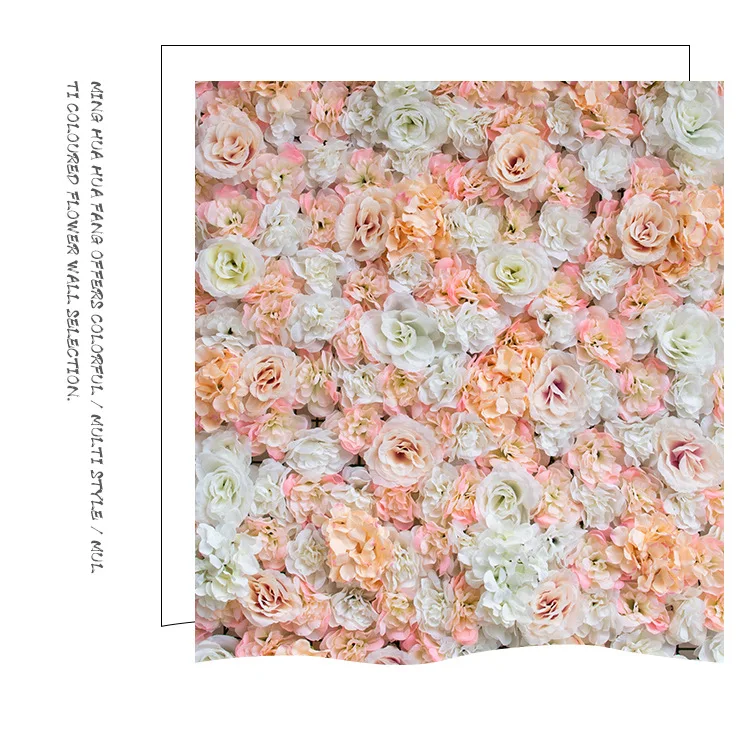 40x60 см искусственное панно Цветы Свадебные шёлковые цветы для украшения фон шампанское роза поддельные цветы Гортензия настенный фон