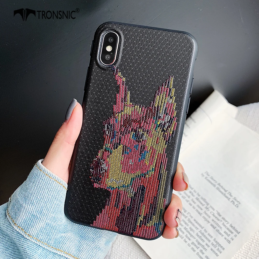 Чехол Tronsnic для телефона с собаками iPhone X XS MAX XR матовый чехол вышивкой 6S 6 7 8 Plus