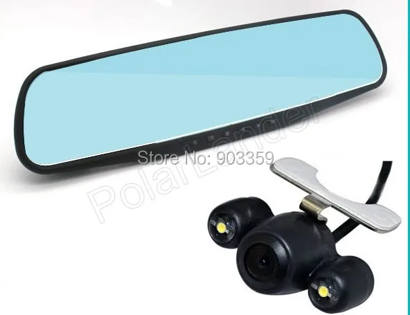 

Hot Sale 4.3'' Full HD 1080P  4x Digital Zoom  Rearview Mirror Video Recorder Car DVR Dual Night Vision Parking Camera G-Sensor