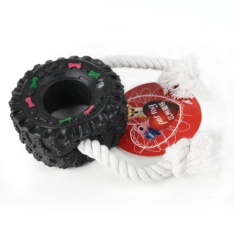 Buy Pet Dog Cat Toys Training Tire Rope bone print Toy