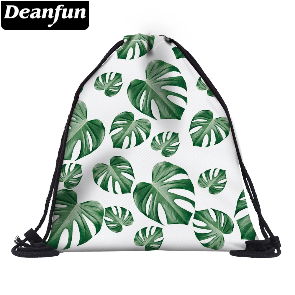 

Deanfun Women 3D Printing Drawstring Bag Green Leaves Fashion for School 60132