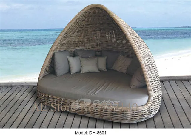 Online Outdoor Patio Furniture Rattan Round Outdoor Patio Furniture Rattan Round Bed Whole Price Quality Control