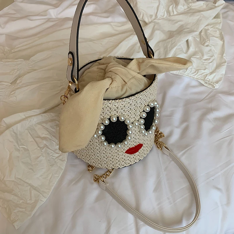 fashion simple bucket bag women's designer handbag high quality linen high quality single shoulder slant straddle bag qq444