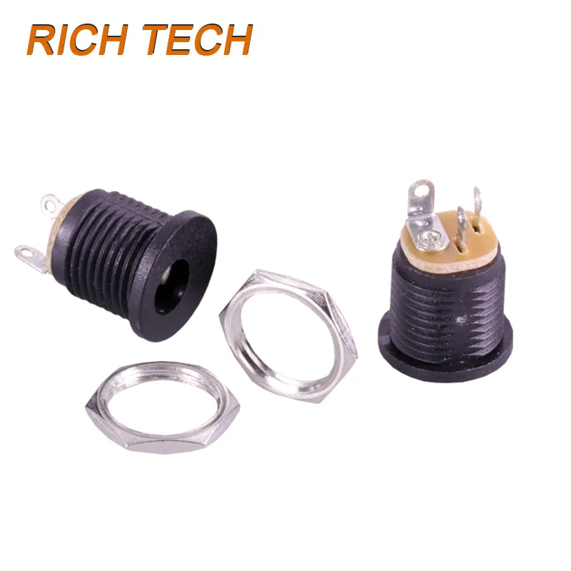 100pcs/lot 5.5x2.1mm DC Power Female Jack Socket Screw Type DC Panel