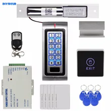 Diysecur 125 кГц rfid металла клавиатура Система контроля доступа Kit+ аудио домофоны с дверь зажим+ пульт Управление; K2