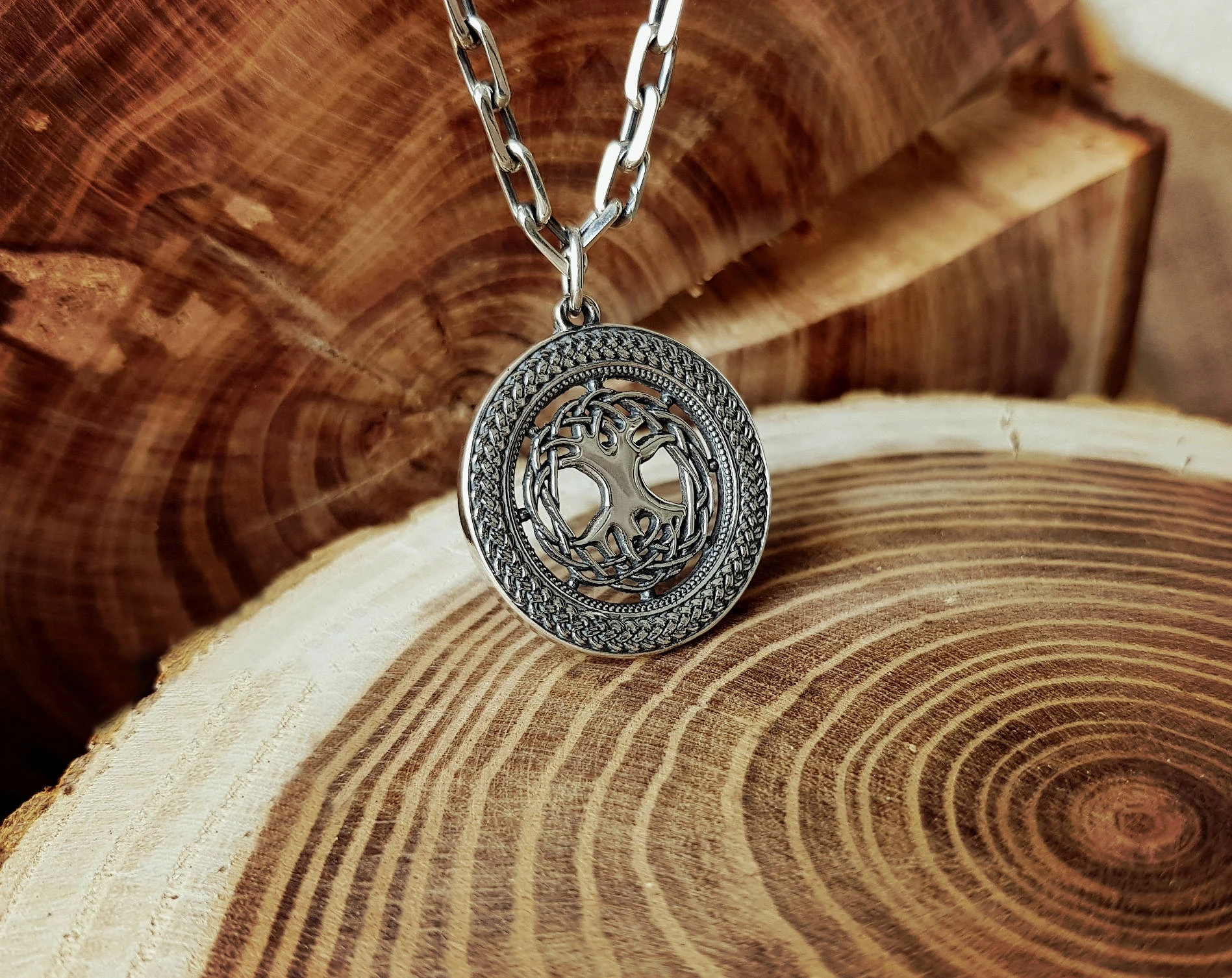 Кулон Иггдрасиль World Tree подвеска с символикой викингов Стерлинговое колье с кулоном в стиле викингов Norse Jewelry Viking Jewelry