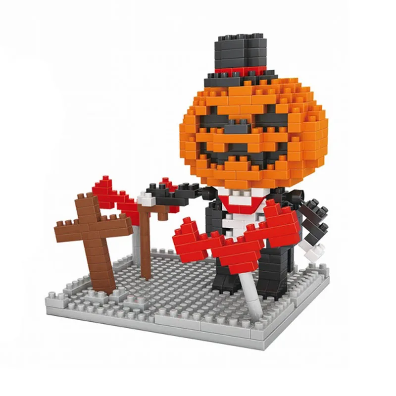 

Halloween Holiday Action figures Jack Pumpkin Witches Vampire Diamond Blocks DIY Assembly Toys Present Gift