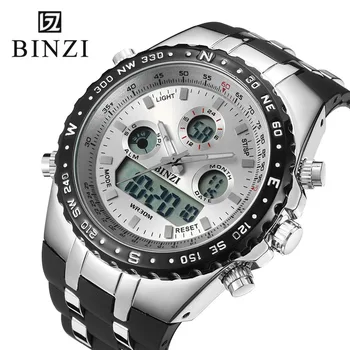 

Digital Dual Display Waterproof Watches Men Sports Stopwatch Backlight Complete Calendar Week Display Alarm Quartz Wrist Watches