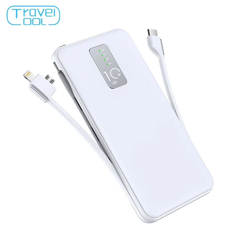 

Travelcool 10000mah Power Bank External Battery PoverBank Portable Mobile Phone Charger For Xiaomi Huawei Samsung Type C Cable