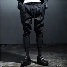 27-44 Для мужчин одежда GD стилист моды Кружево до низкий шаговый шов ног молнии девять штаны-шаровары Большие размеры певица костюмы