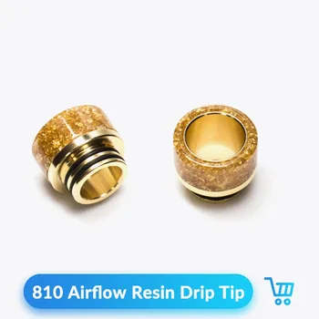 

Quartz Banger 1pc/lot Drip Tip 810 Resin Golden Adjustable Airflow for RDA RTA Vaporizador Atomizer Vape Accessories Mouthpiece