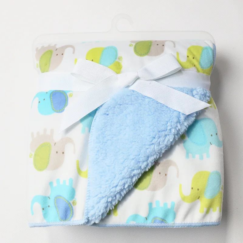 Просто милое Брендовое детское одеяло, уплотненное Двухслойное одеяло из кораллового флиса для младенцев, пеленальный конверт для коляски, обертка для новорожденных, детское постельное белье - Цвет: 006
