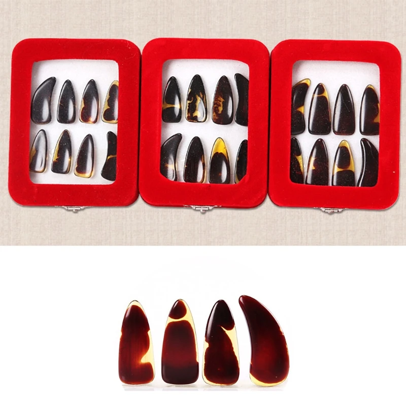 

8 Pcs/Set Finger Picks Imitation Natural Gu Zheng Nail Instrument With Box