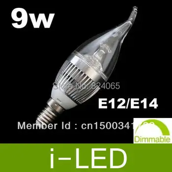 

Led Candle Bulb Lamp Light9W Dimmable E12 E14 E27 led lamp led light Golden / Silvery Shell 85-265v 100000HRS