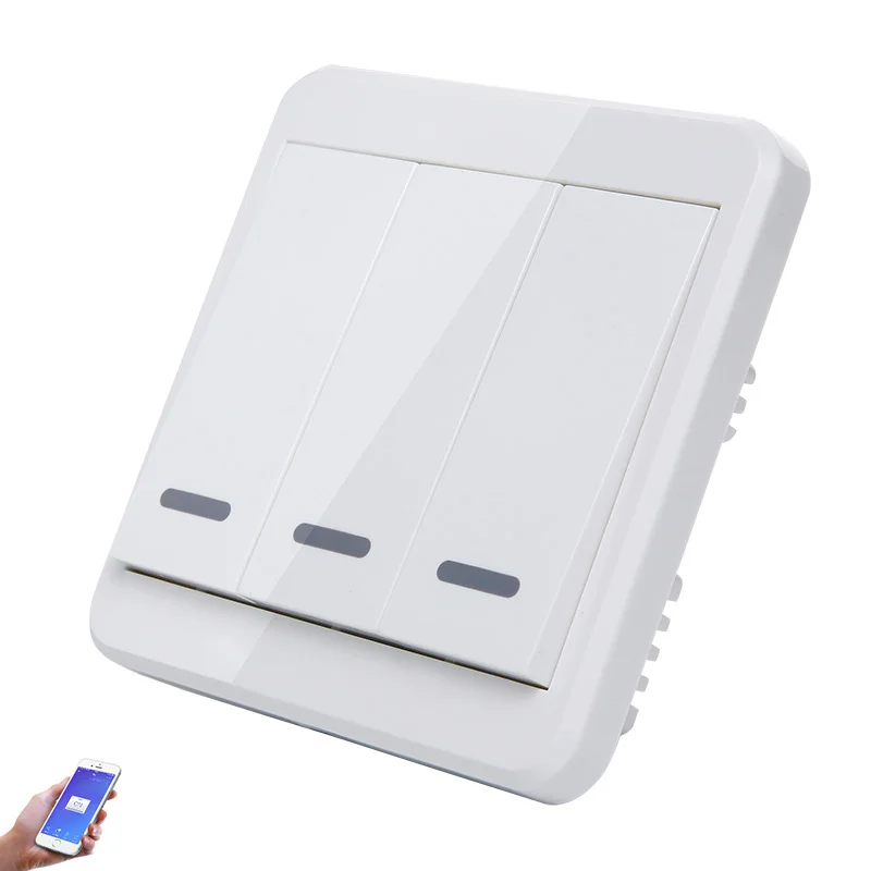 

UK Standard AC 110V 220V 3CH Wifi Control Wall Light Switch Touch Switch Smart House Module Work with Alexa and Google Home
