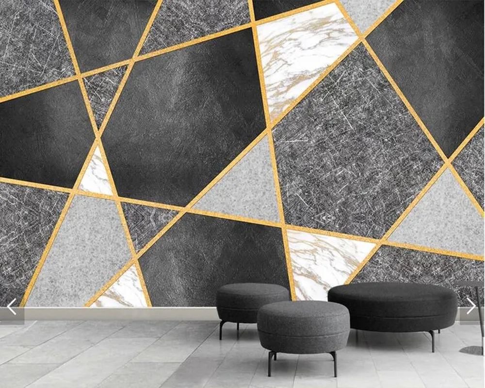 Papel De Parede Personalizado 3d Mosaico De Pedra Geométrica Murais Para Sala De Estar Quarto Sofá Plano De Fundo De Parede Papel De Parede Para Decoração De Casa Pap Parede Aliexpress
