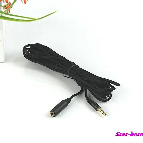 

16Ft 5M 3.5mm Male to Female Audio Stereo Earphone Extension Cloth Cable Black