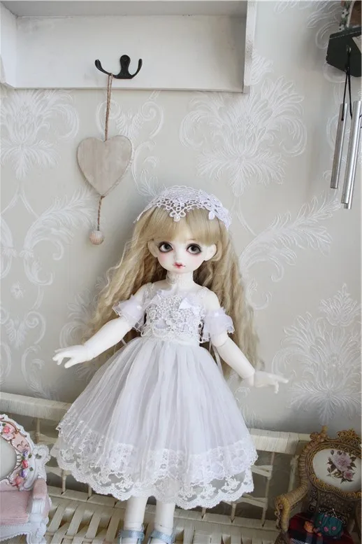 Кукла Одежда 1/6 1/4 BJD платье Розовая фея платье для 1/6 YOSD 1/4 BJD Blyth кукла аксессуары платье+ головной убор+ вуаль юбка+ с круглой горловиной