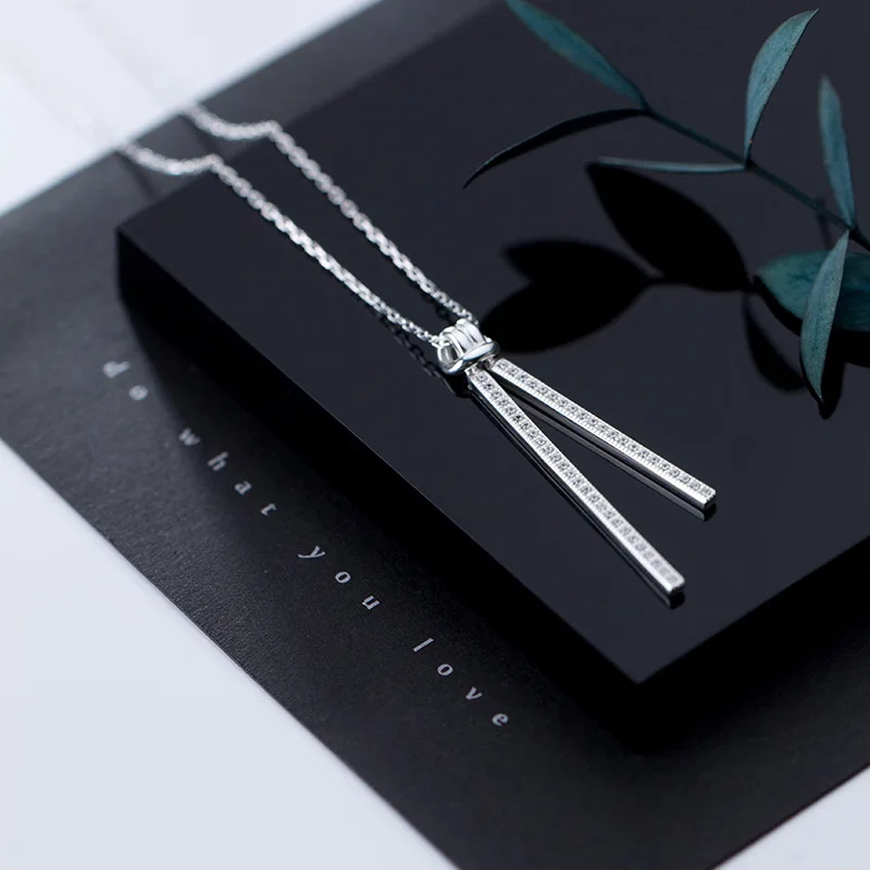 

925 Silver Bar Necklace Charm Choker Kolye Jewelry Rose Gold Pendants Vintage Bohemian Bijoux Femme Collier Women Necklace