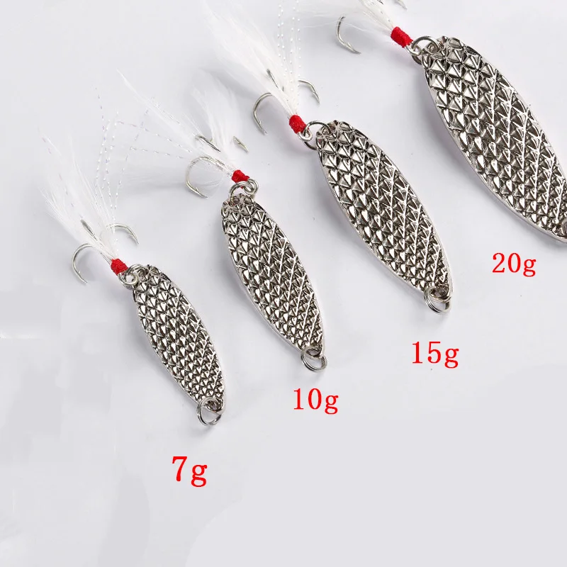 Spoons Hard Fishing Lures Treble Hooks Salmon Bass Metal Wobbler Crankbait Fishing Lure Baits Bass Walley Trout Tackle (14)