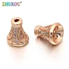 Capuchons de perles en zircone cubique en laiton, 6*7mm, bijoux à bricoler soi-même, fabrication de collier, modèle: VH1 ► Photo 2/5