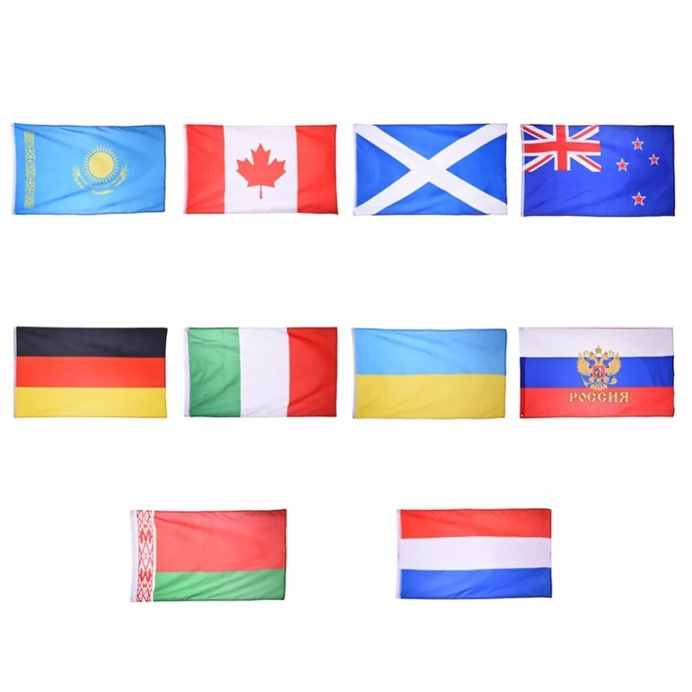 

90*150cm 14 Country Flags Polyester Flag Banner for Festival Home Decoration Germany Canada Netherlands New Zealand Belarus