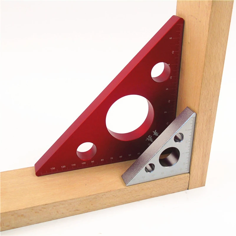 

45 Degree Aluminum Alloy Angle Ruler inch metric Triangle Ruler DIY Carpenter's Workshop Woodworking Square Tool