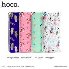 HOCO power bank 10000 мАч цветной цветочный принт Быстрая зарядка внешний аккумулятор зарядное устройство источник питания для сотовых телефонов