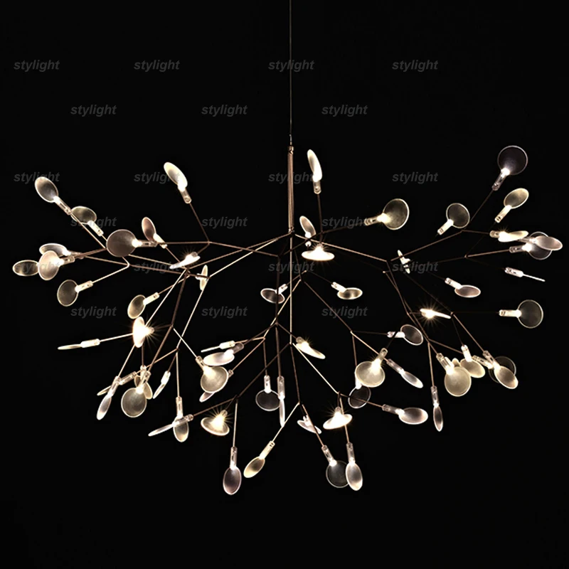 

chandeliers modern design LED lamp pendant lighting suspension snowflake leaf shape firefly light fixture