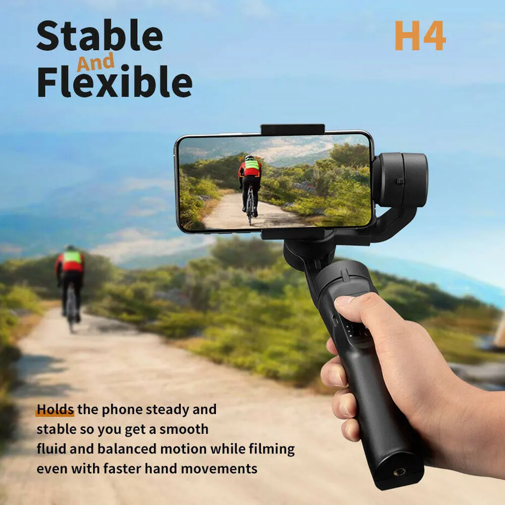 Горячий H4 Гладкий портативный смартфон Gimbal Stalilizer портативный для iPhone мобильный телефон Andriod NV99 - Цвет: Черный