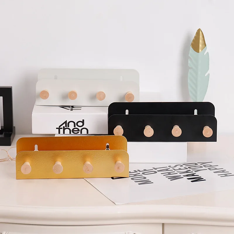 

Nordic Wall-mounted Storage Rack Hanger Hook Free Punch Coat Key Decoration Wall Hook Creative Wrought Iron Seamless Coat Wall