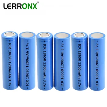 

LERRONX NEW 1.2Ah 1200mAh 3.7V ICR18650 Lithium Rechargeable battery for Flashlight Headlight Power Electronics 18650 bateria