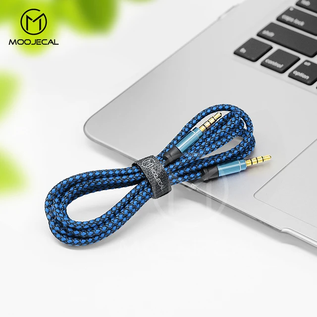 MOOJECAL 3.5 Jack Audio Cable Jack 3.5 mm Male to Male Cloth Audio Aux Cable For iPhone Car Headphone Speaker Wire Line Aux Cord
