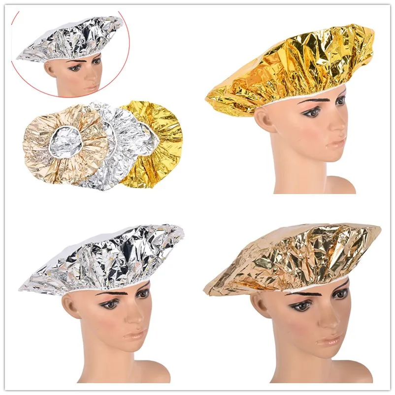 1PC One off Hat Mask Cap Shower Caps Bathing Elastic Aluminum Foil Hair Protector Styling Tools Waterproof Tools|Шапочки для душа| |