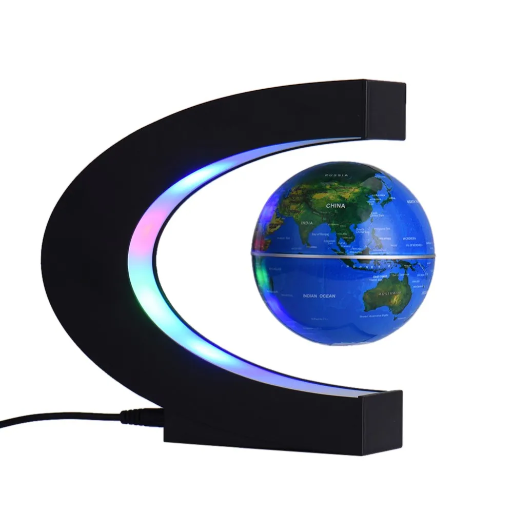 

Fashion Maglev Speaker Home Decorations Magnetic Levitation Tellurion with LED Light Globe World Map Wedding Birthday Gift