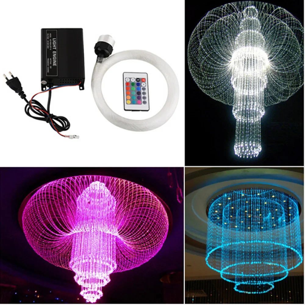 

16W Multi Color Colorful RGB Color Changing LED Optic Fiber Grow Star Ceiling Light 150 0.75mm 2m Remote