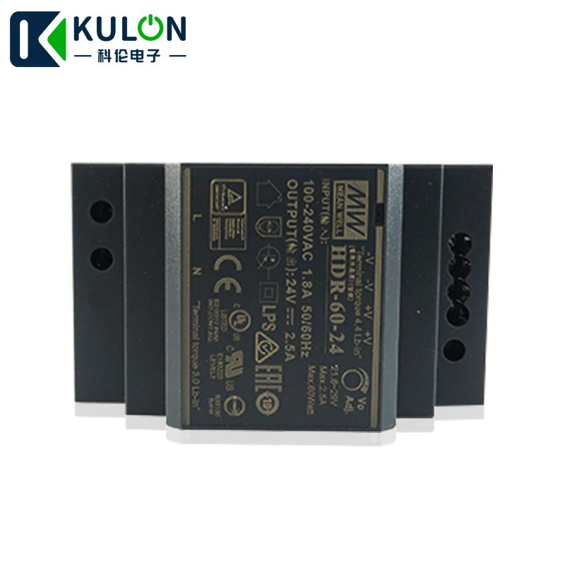 

Original MEAN WELL HDR-60-24 24V 60W 2.5A meanwell step shape DIN Rail Power Supply